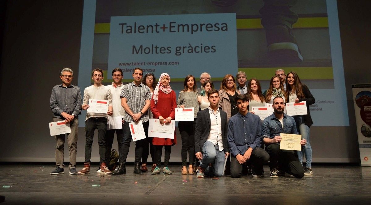 Imatge dels guanyadors de la quarta edició del certamen Talent+Empresa