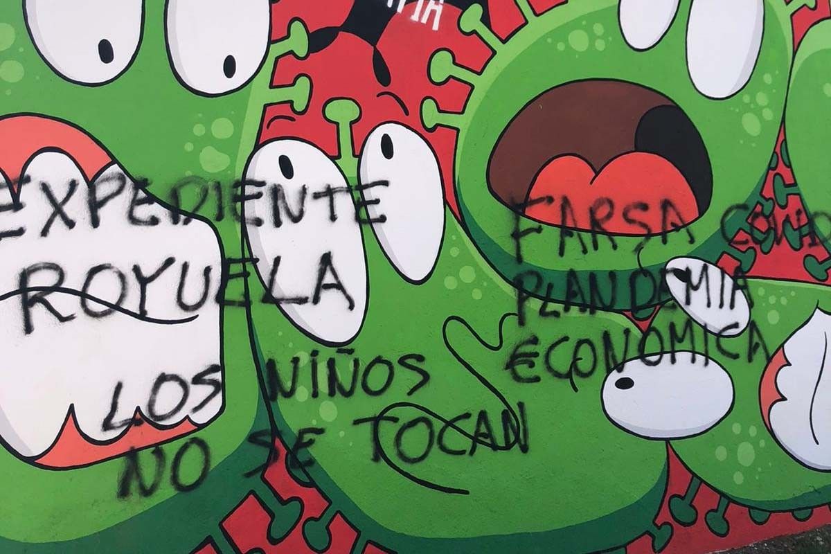 Pintades al mural de la Marató 2020 de Sant Fruitós