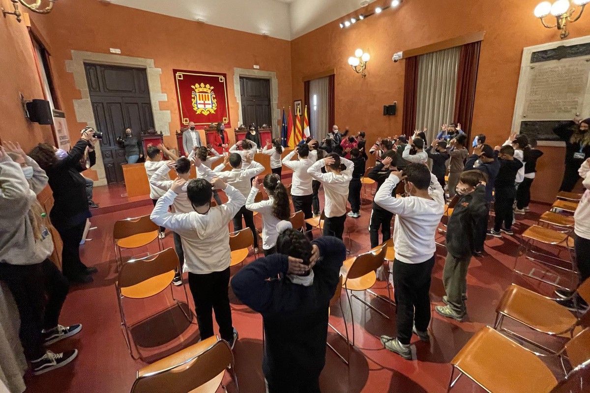 Celebració de l'acte institucional de l'any 2021, al saló de sessions de l'Ajuntament de Manresa
