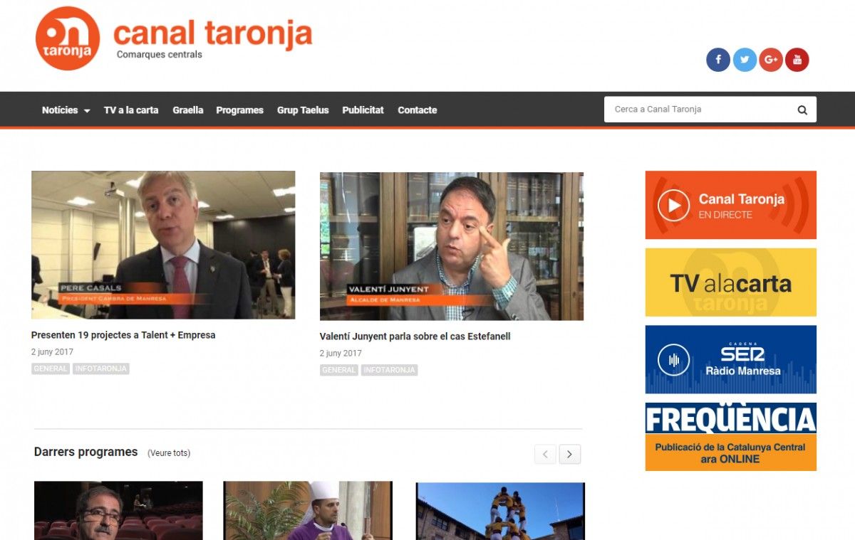 Portada del nou web de Canal Taronja