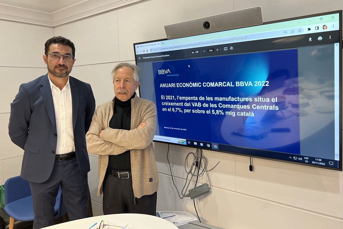 Robert Figuera, del BBVA, i el catedràtic Josep Oliver