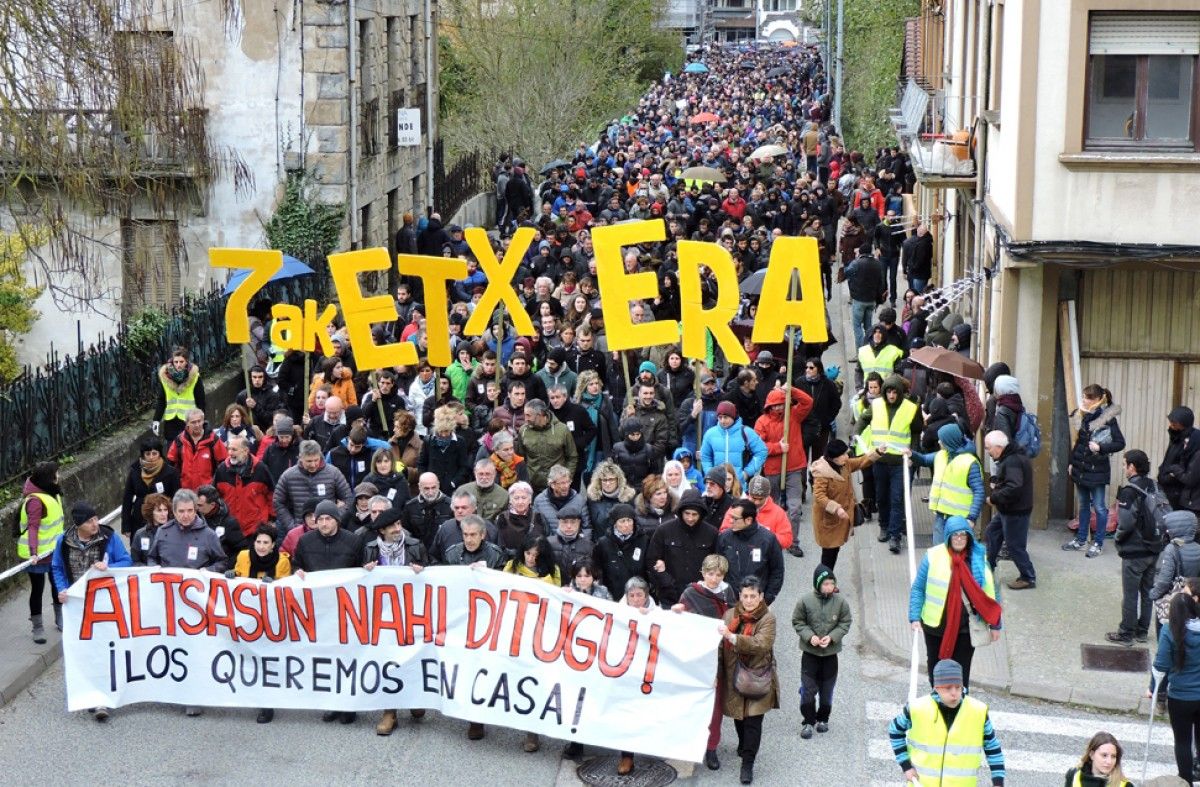 Una de les manifestacions que han tingut lloc a Altsasu