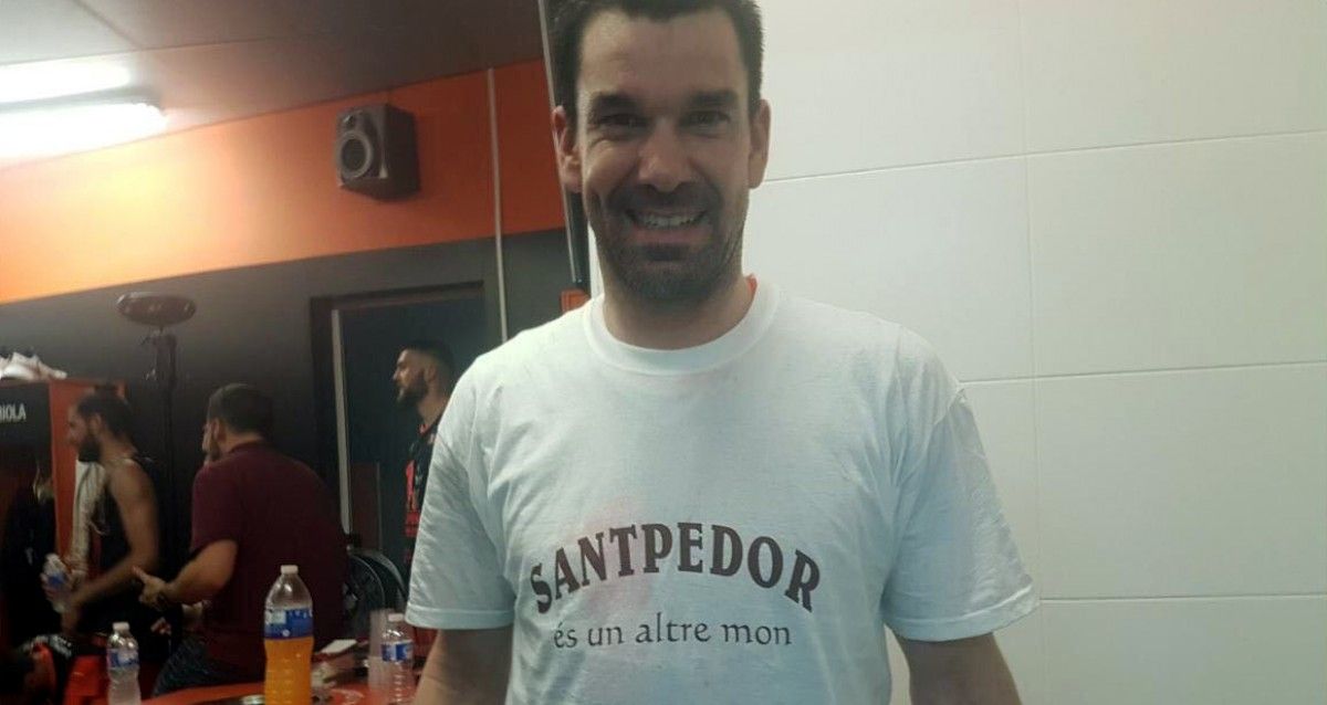Rafa Martínez amb la samarreta de Santpedor