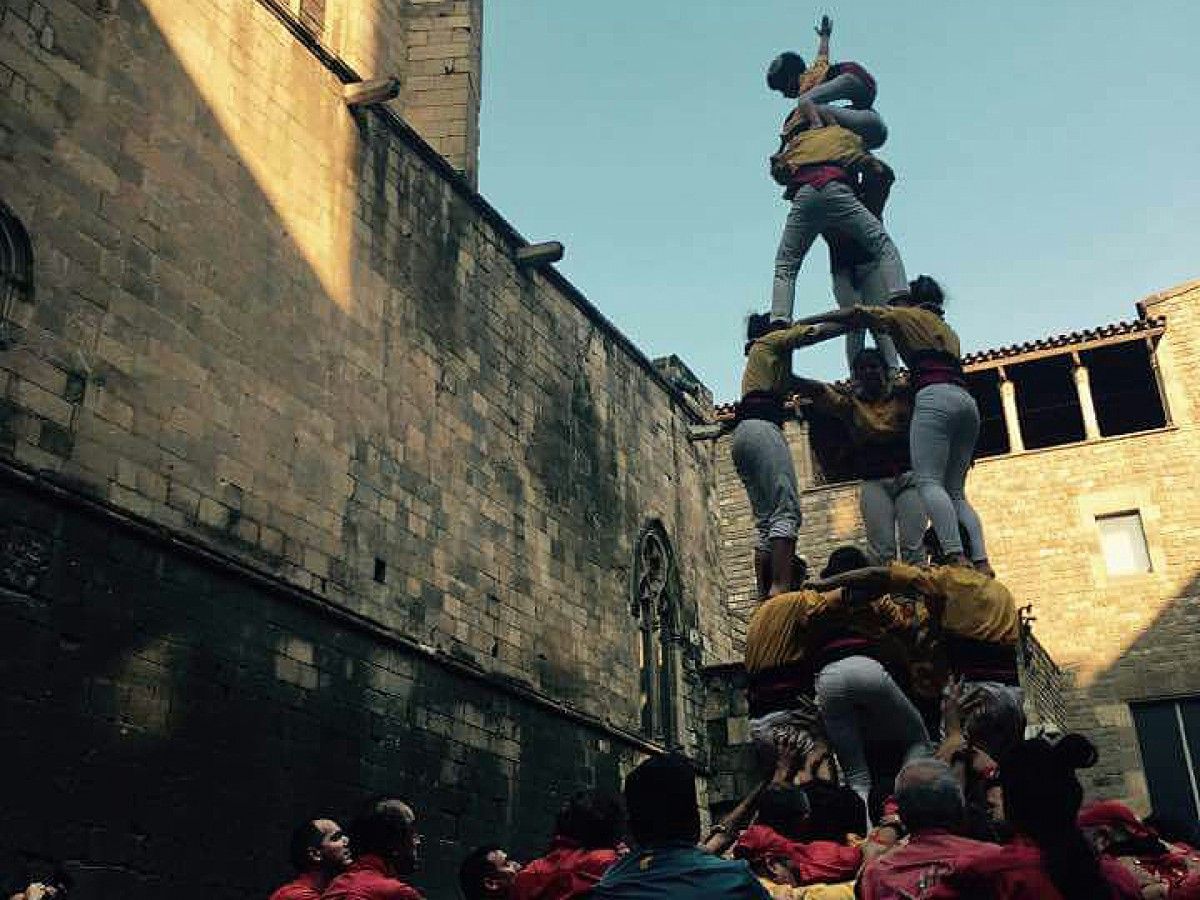 Actuació dels Castellers de Santpedor a Barcelona