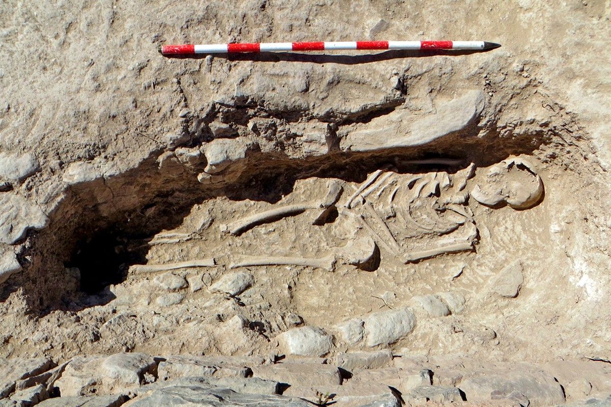 Tomba medieval amb restes humanes, descoberta durant la 13a Campanya d'Excavacions Arqueològiques de Súria