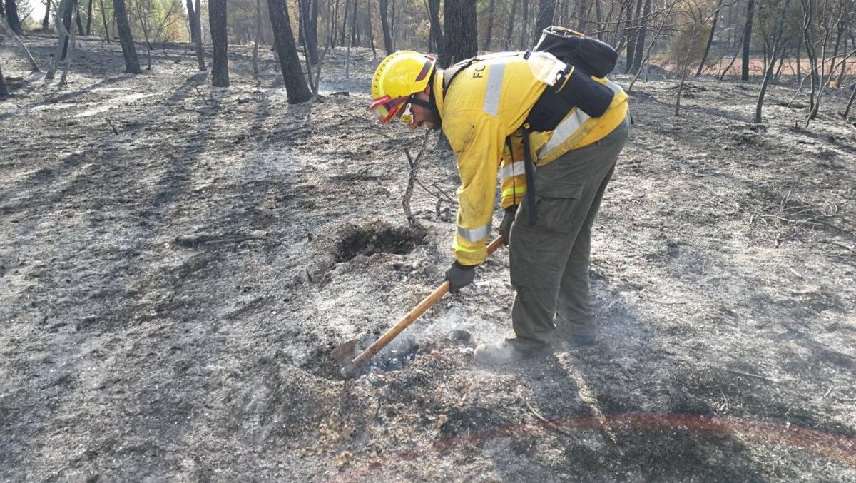 Un ADF treballant en l'extinció d'un incendi forestal