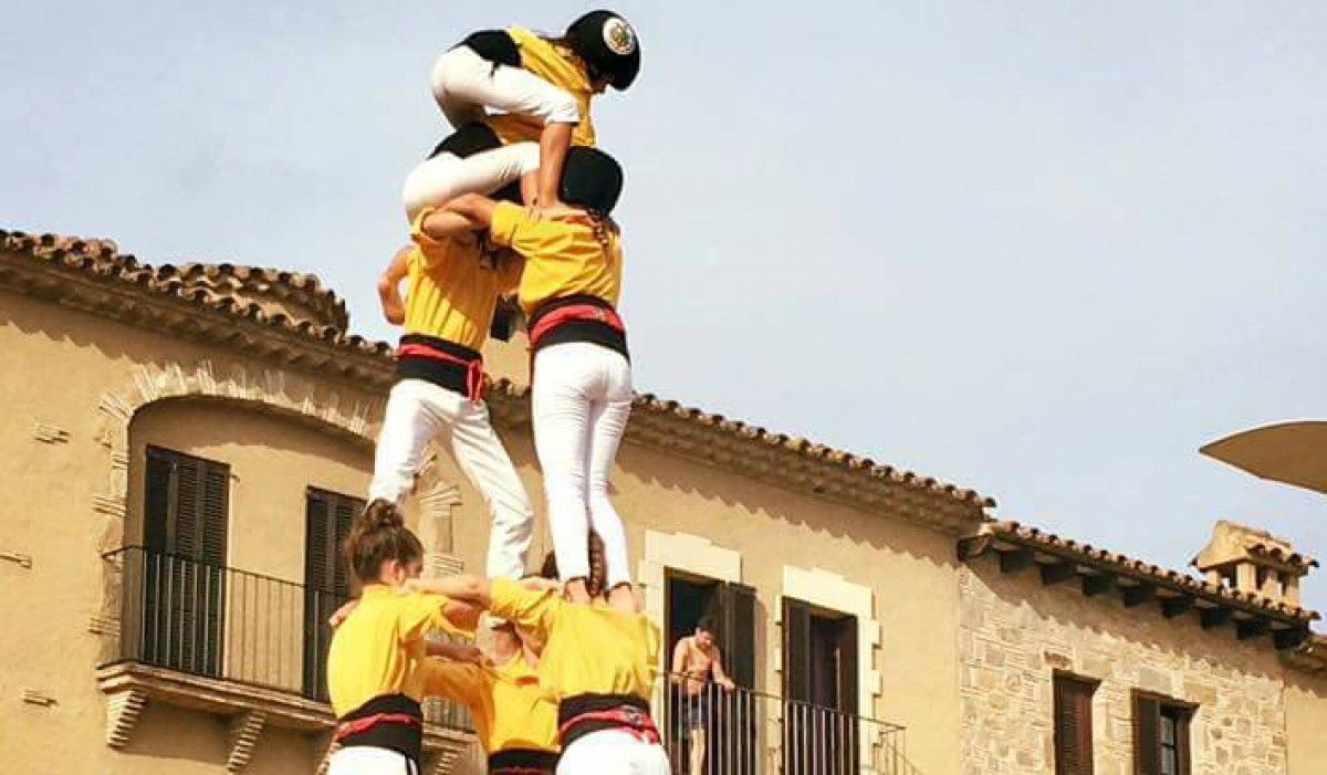 Els Castellers de Santpedor han actuat a Santa Cristina d'Aro