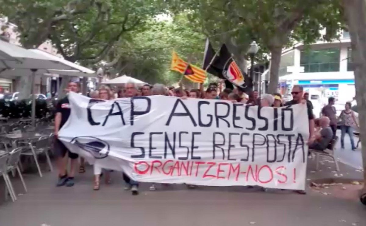 Manifestació contra les agressions feixistes a Manresa
