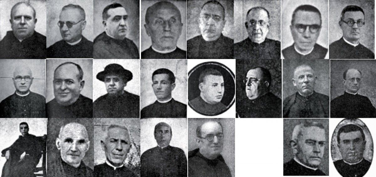 Fotos de vint-i-tres dels vint-i-quatre manresans que poden ser nomenats màrtirs