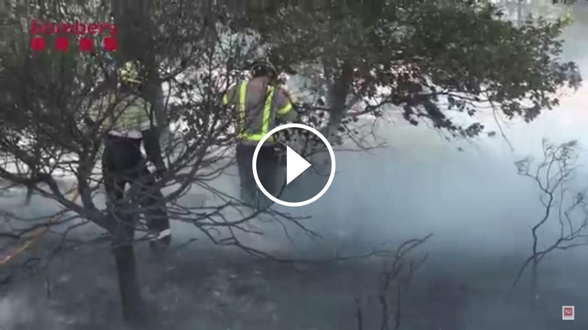 VÍDEO dels Bombers actuant durant l'incendi de Navarcles