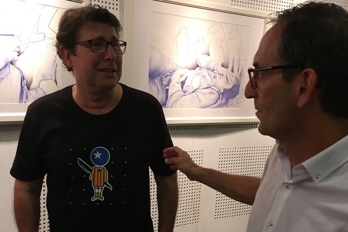 Jordi Magrià i Joan Carles Batanés durant la inauguració de l'exposició