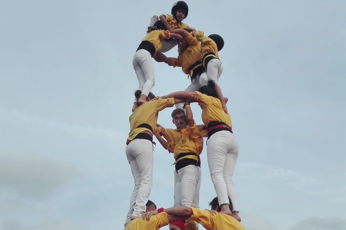 Els Castellers de Santpedor durant la seva actuació a Casteller del Vallès
