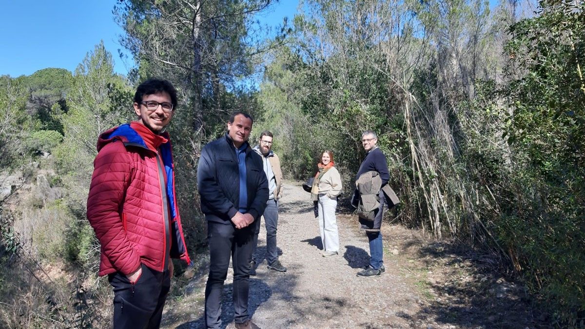 Adrià Valls i Francesc Serra a l'antic camí del Cremallera de Montserrat