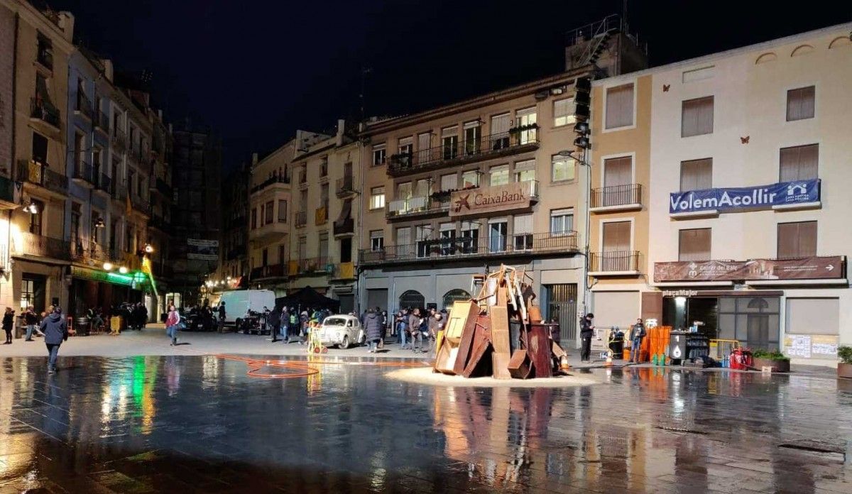 Imatge d'arxiu del rodatge d'«Hache» a la plaça Major de Manresa