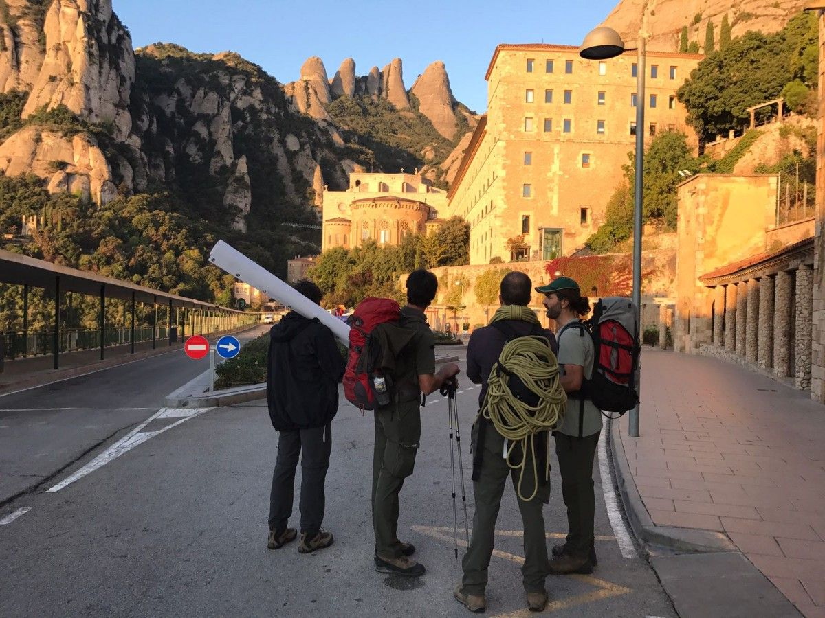 Excursionistes a Montserrat aquest matí