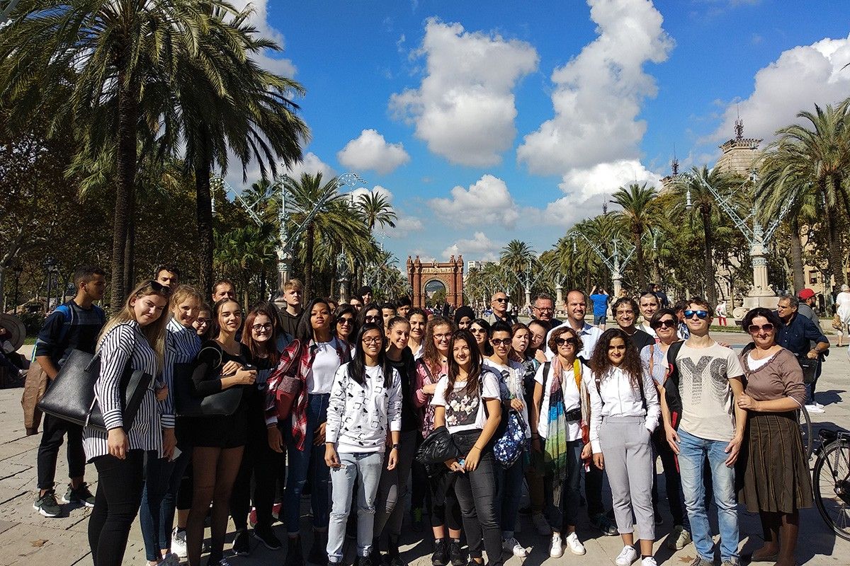 Alumnes d'intercanvi visitant Barcelona