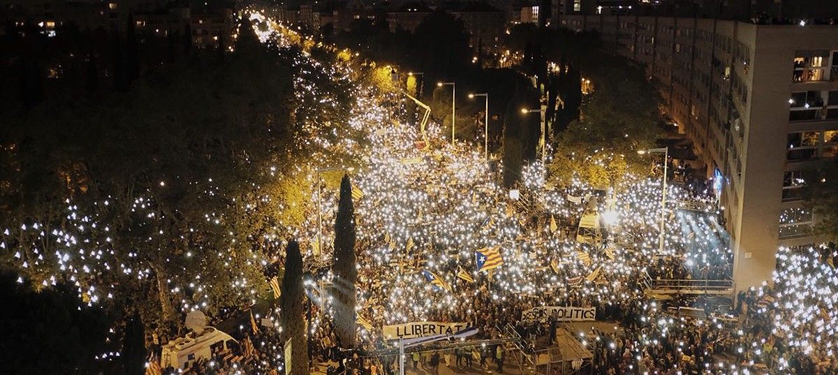 La manifestació a Barcelona en suport als presos polítics