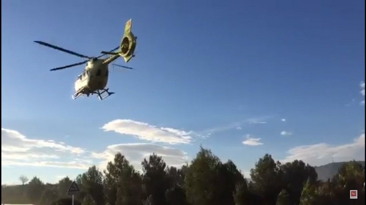 VÍDEO L'helicopter del SEM evacua el ferit molt greu