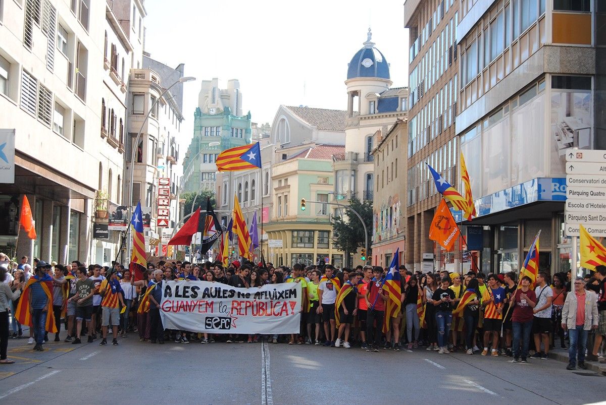 Una manifestació d'estudiants a Manresa, en una imatge d'arxiu