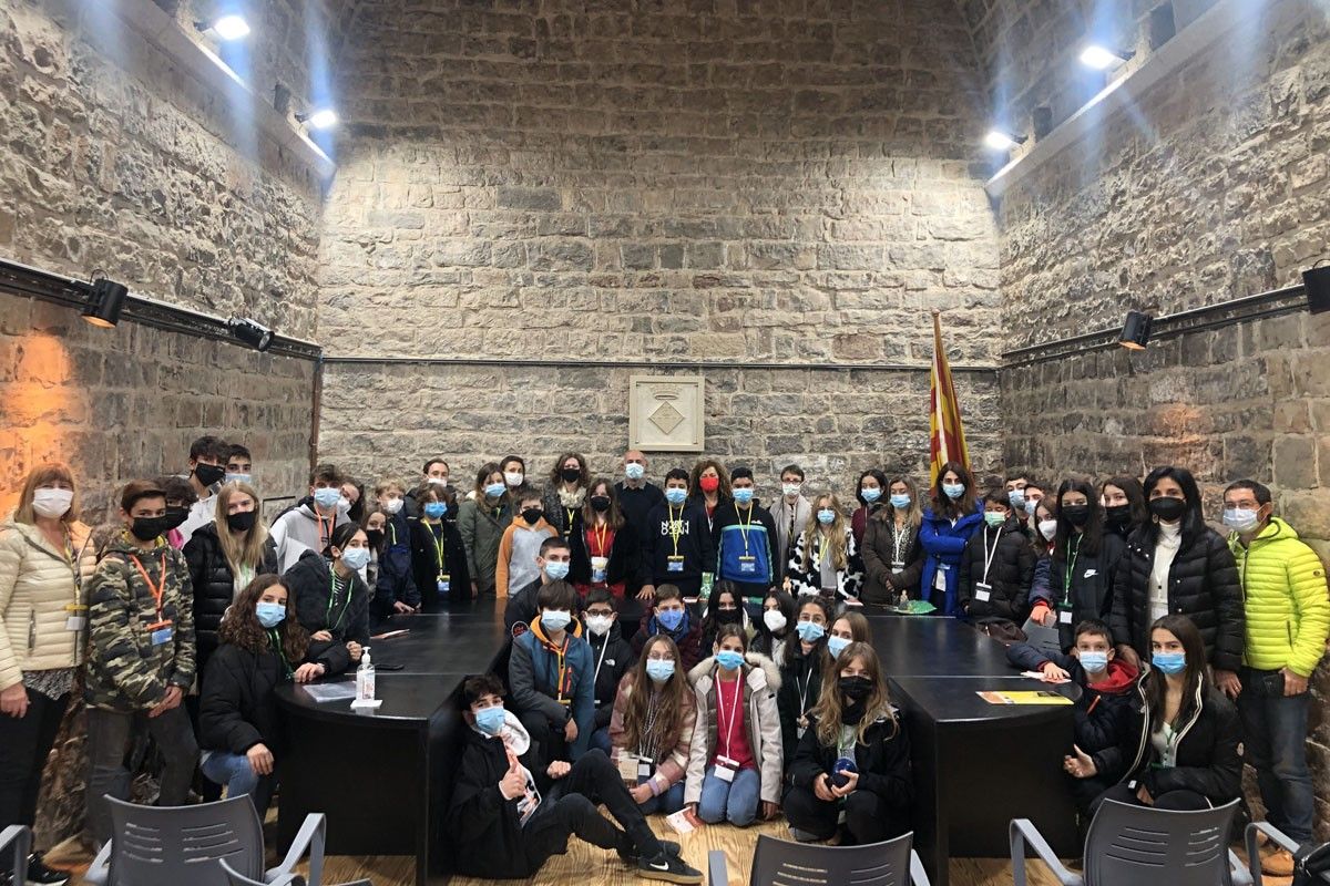 Fotografia de grup dels estudiants d'Erasmus a Santpedor