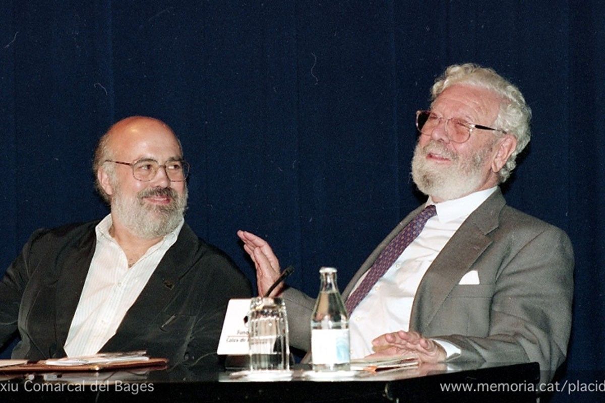 Manel Quinto i Luís García Berlanga, en l'entrevista de 1995