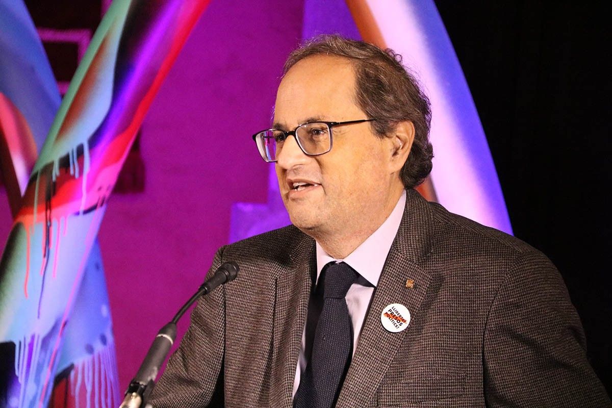 Quim Torra, president de la Generalitat, en l'acte que ha posat punt i final a l'any de Manresa com a Capital de la Cultura Catalana