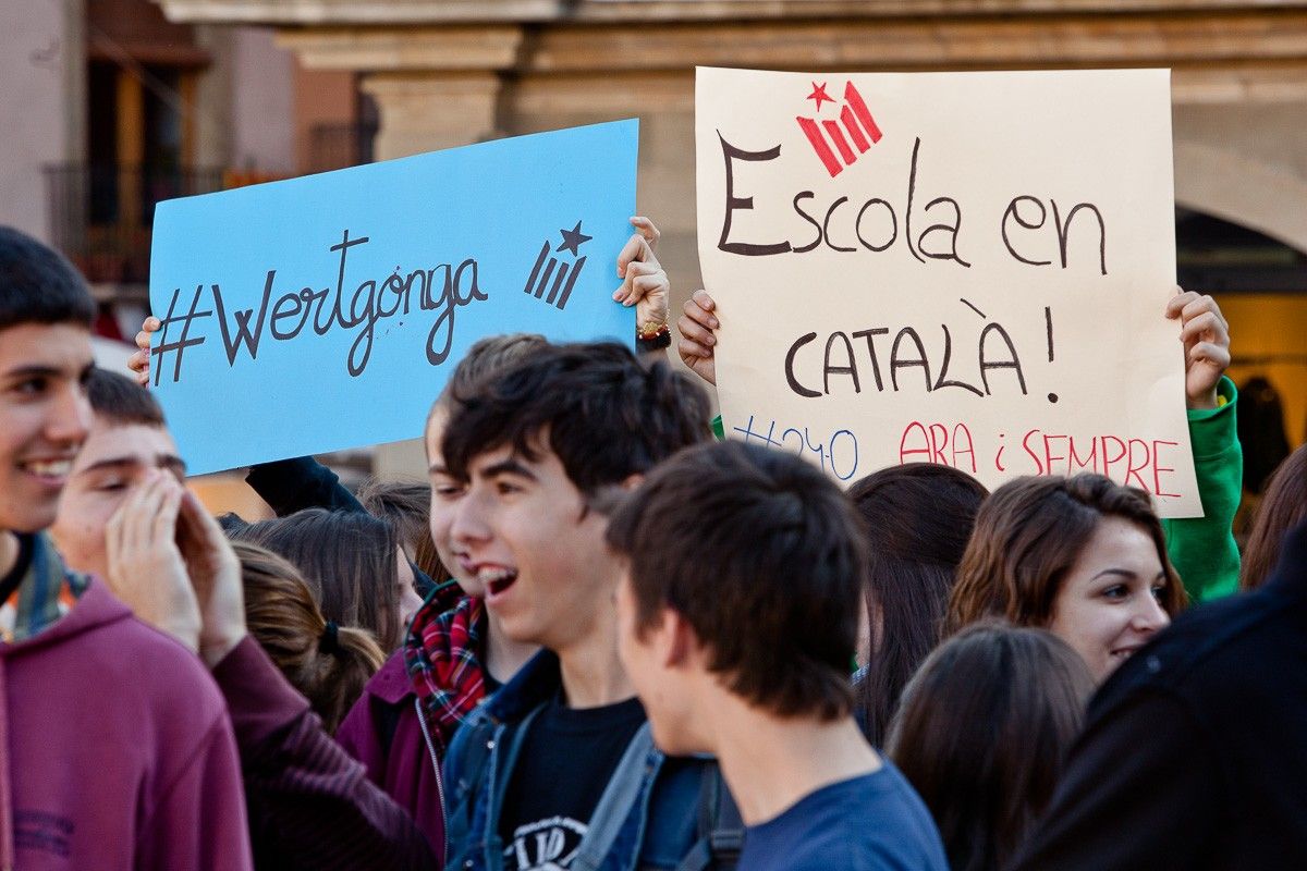 Manifestació d'estudiants contra la llei Wert, l'any 2013.