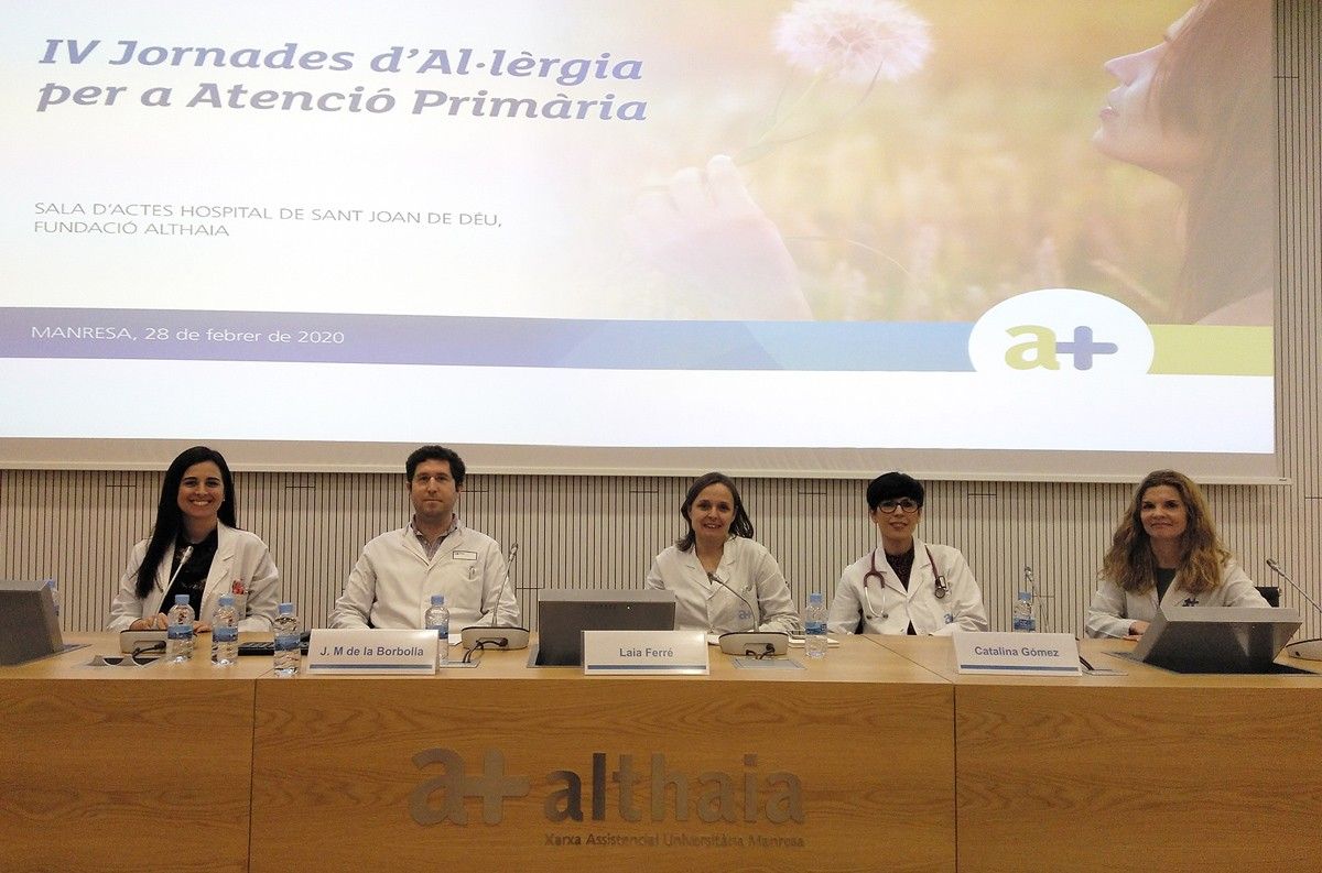 Mesa de la Jornada sobre Al·lèrgies de la Fundació Althaia