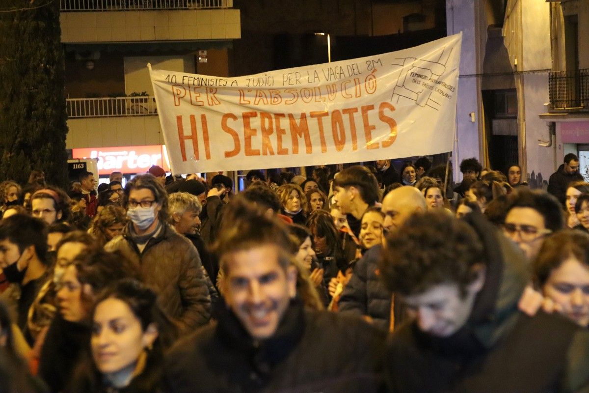 Manifestació de suport a les encausades, dissabte passat a Manresa