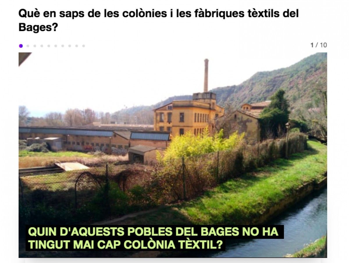 Què en saps de les fàbriques i colònies tèxtils del Bages?