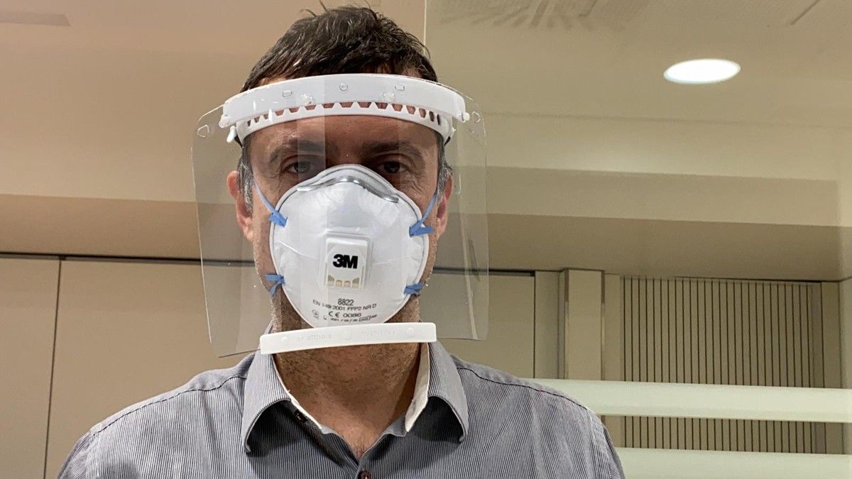 Pantalla de protecció facial impresa amb 3D