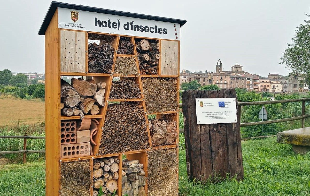 Un dels hotels d'insectes instal·lats a Sant Fruitós