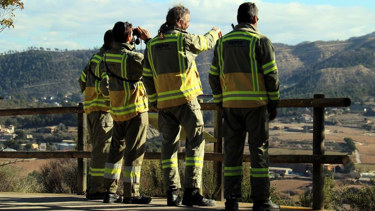 El Grup de Prevenció d'Incendis Forestals fent tasques de vigilància a Castellgalí