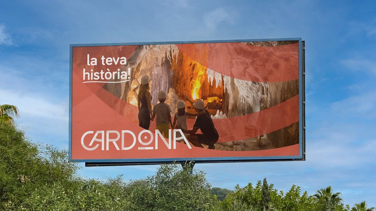 Simulació d'un cartell publicitari amb la nova marca de Cardona
