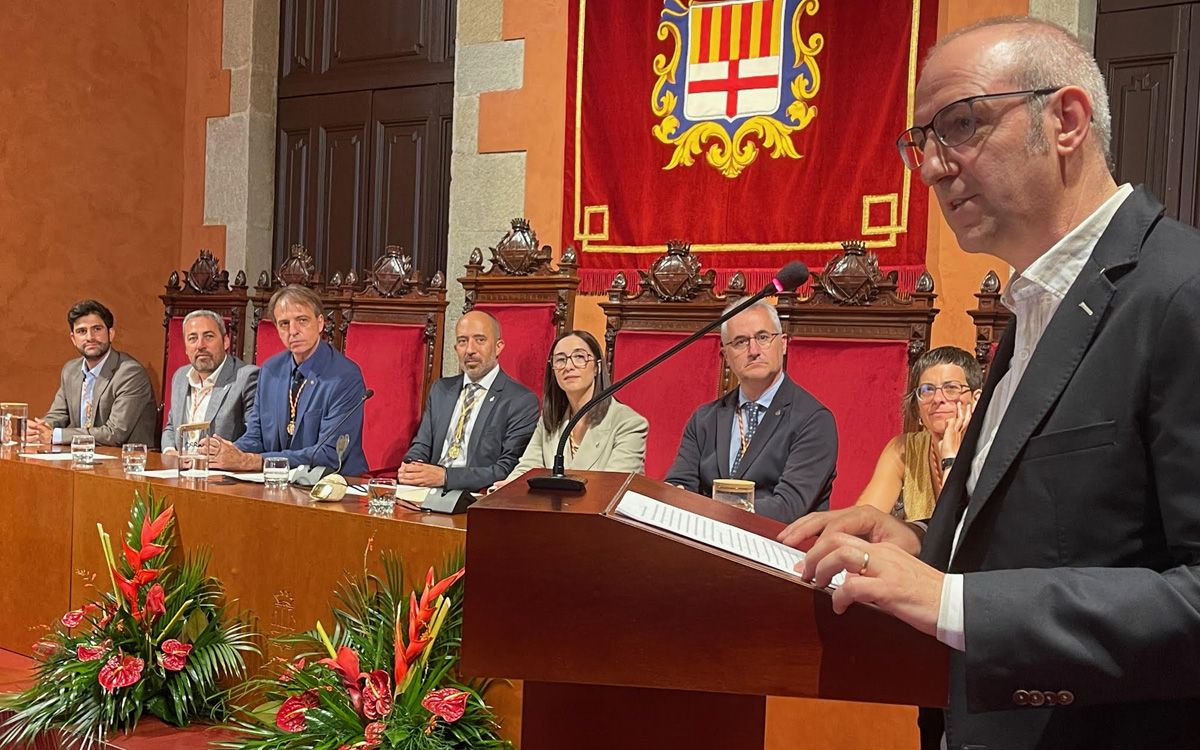 Jordi Badia pronunciant el pregó de la Festa Major de Manresa