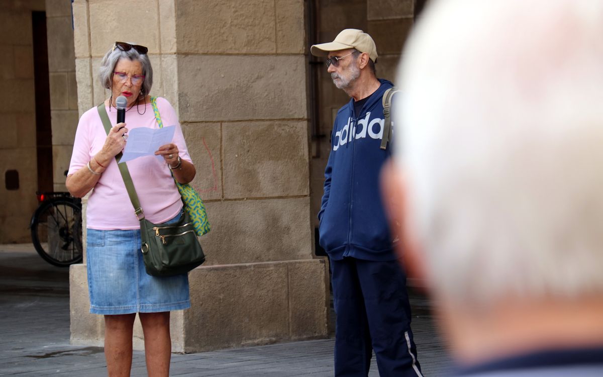 Concentració de la gent gran a la plaça Major de Manresa