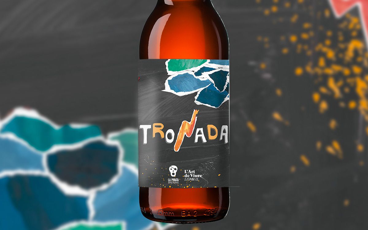 Etiqueta de la cervesa Tronada de La Pirata