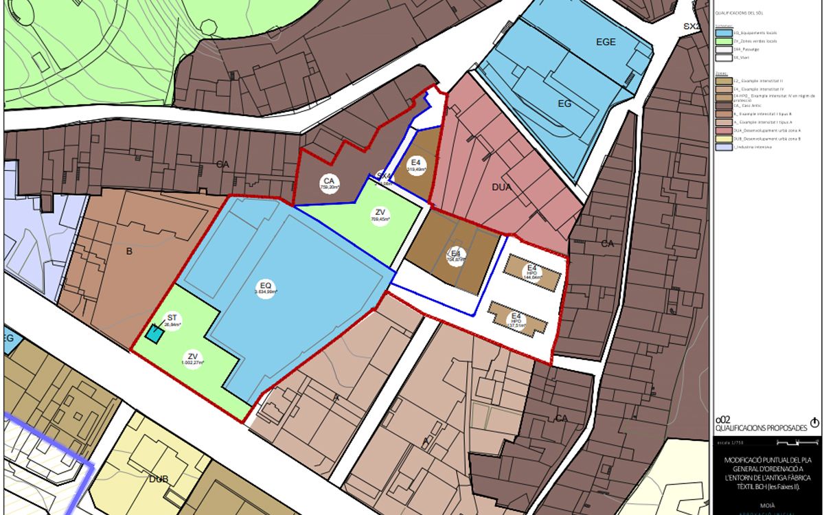 Modificació puntual del PGOU entorn de l'antiga fàbrica tèxtil BCH de Moià