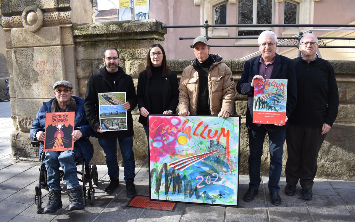 Presentació dels tres cartells dels actes a l'entorn de la Festa de la Llum de Manresa