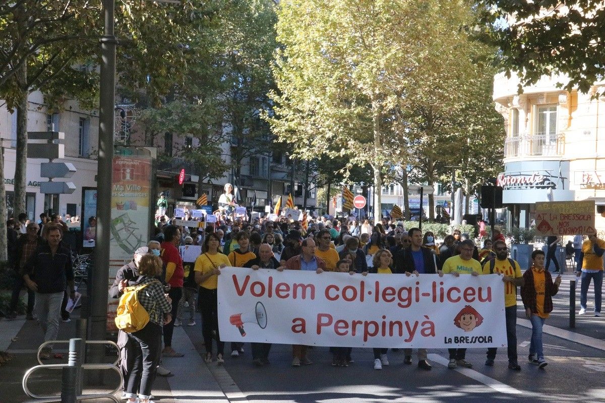 Imatge d'arxiu d'una manifestació a favor de la Bressola a Perpinyà