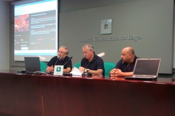 Marcel Mateu, Josep Emili Puig i Titot, durant la trobada de l'ANC.