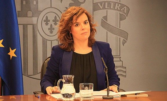 La vicepresidenta del govern espanyol, Soraya Sáenz de Santamaría, aquest divendres a la roda de premsa posterior al Consell de Ministres