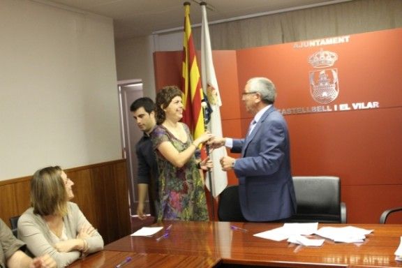 Montserrat Badia en el moment de seu nomenada alcaldessa de Castellbell i el Vilar.