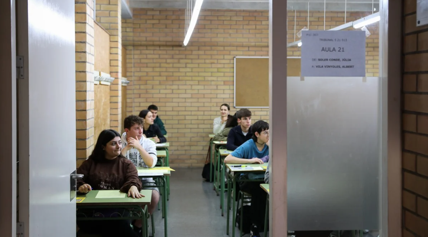 Una aula de Batxillerat de la Garrotxa