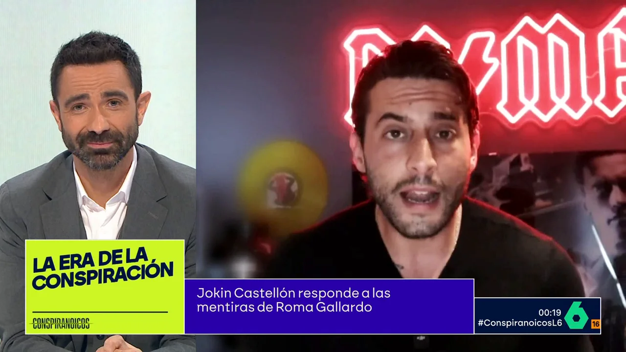 El periodista Jokin Castellón desmenteix l'influencer Roma Gallardo al programa 'Conspiranoicos' de La Sexta