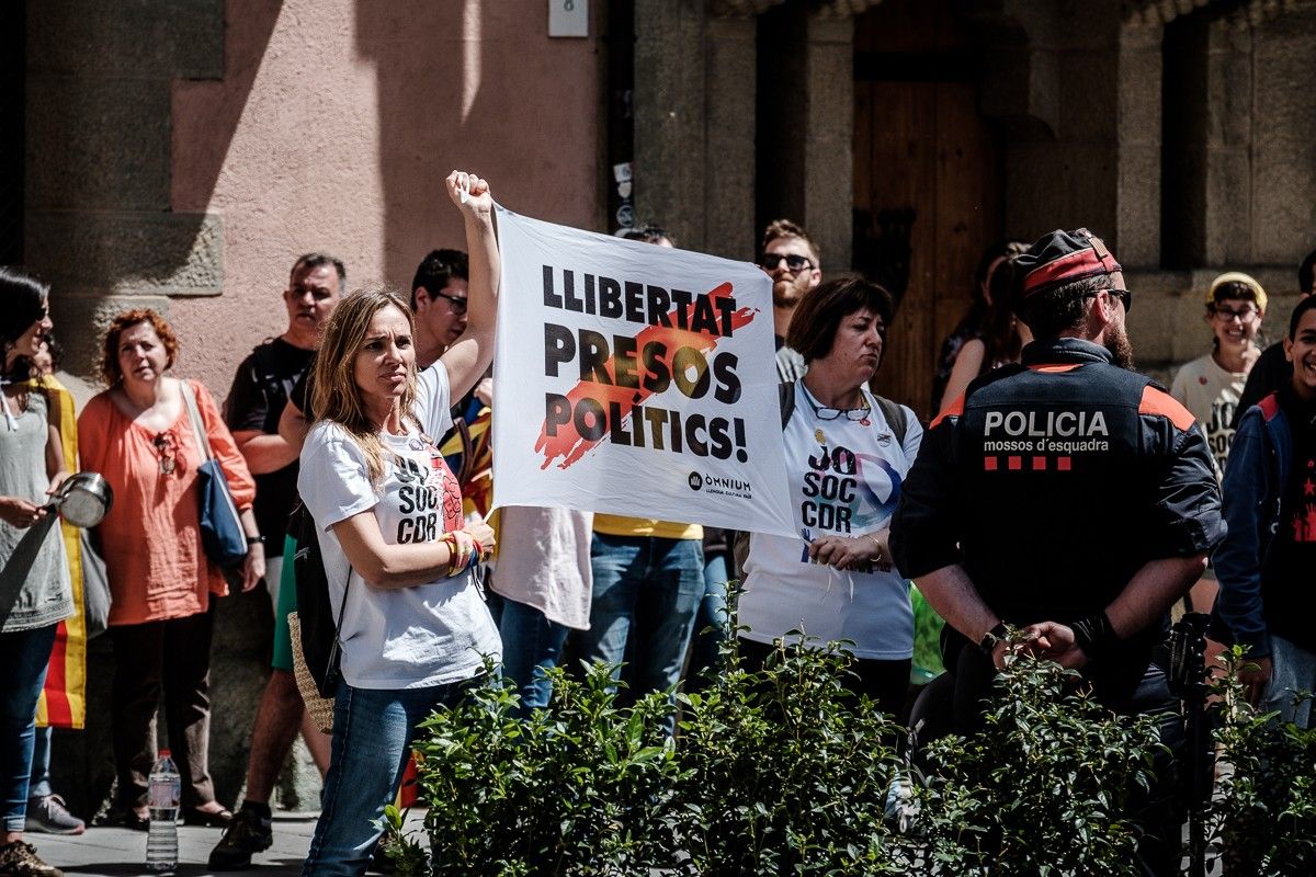 Protesta contra la visita d'Inés Arrimadas a Vic