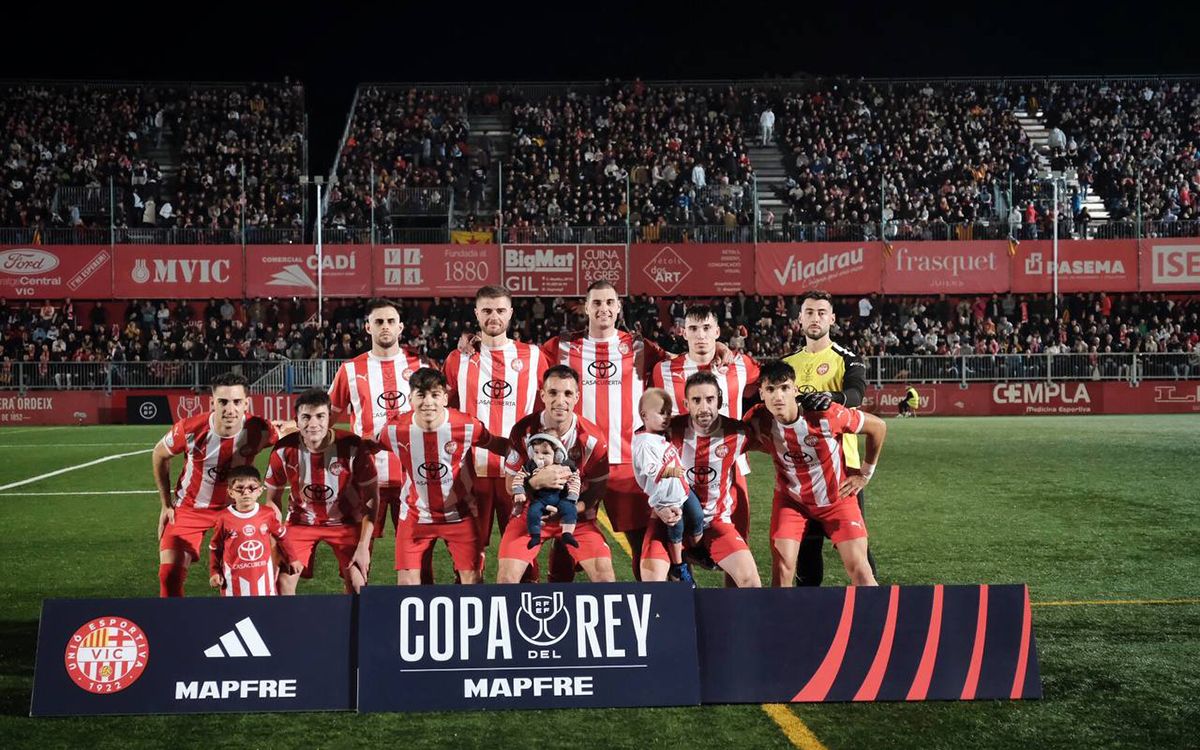 L'11 inicial de la UE Vic pel partit de Copa del Rei contra l'Atlètic de Madrid.