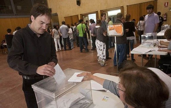 Lluís Verdaguer, el passat 22 de maig al col·legi electoral de Can Costa i Font.