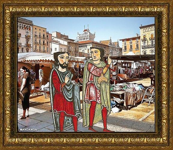 Pintura romànica del Mercat Medieval.