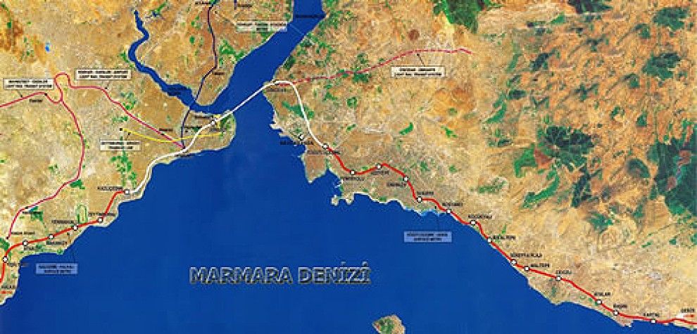 Mapa del projecte ferroviari Marmaray